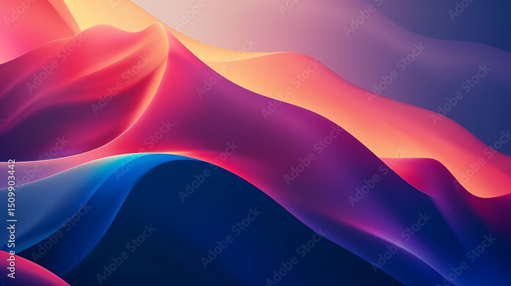 Aufkleber abstract wavy shapes with gradient colors in a modern design