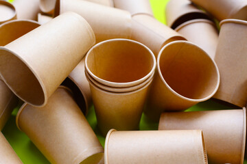 Brown paper cups, disposable glass