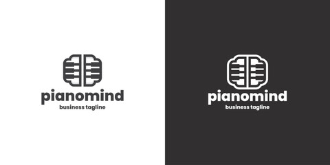 piano mind logo vector