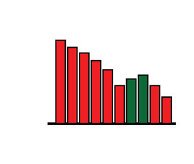 Downward Trend Chart Vector Illustration of Decreasing Data & Statistics