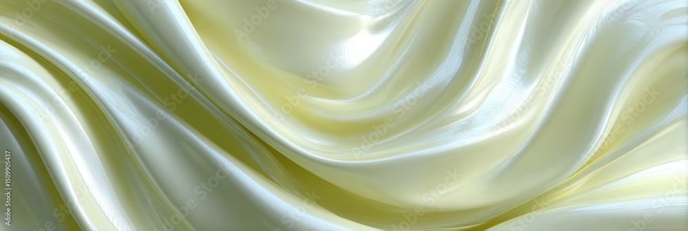 Poster abstract satin background with delicate waves in soft olive tones on a gentle gradient