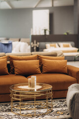 Modern Living Room With Comfortable Sofa and Stylish Coffee Table Decor