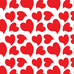 Heart pattern background, Cute heart on white background, romantic print, vector illustration 