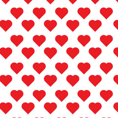 Pattern background of heart, small red cute heart, suitable for prints, wrapping and background isolated on white background