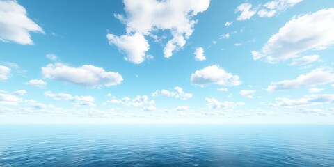 Azure expanse with scattered clouds