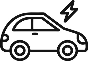 Electric Car Icon outline icon with white background