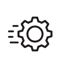 Vector gear icon illustration on a metal internet button, symbolizing industrial technology and mechanical engineering