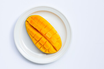 Tropical fruit, Mango  on white background.