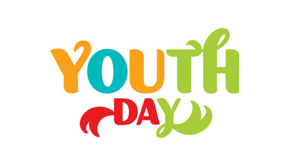 Fototapeta premium Colorful International Youth Day Typography