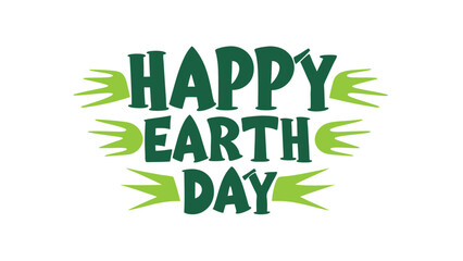Happy Earth Day hand lettering vector illustration