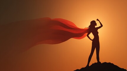 Strong woman, winning, success , and life goals concept.