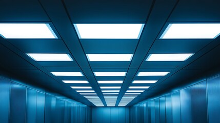 Modern led lighting ceiling interior design architecture lights office building blue perspective view 100
