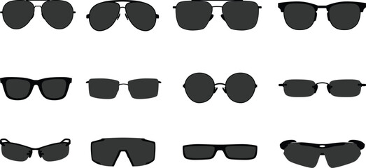 Set of sunglasses type illustration