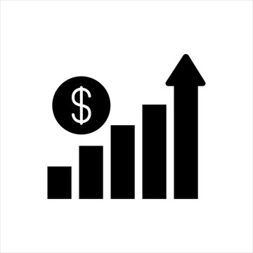 Cost increase vector flat icon. Money increase vector design. For your website, logo, app, UI design. Illustration, isolated on white background.