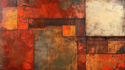 Urban texture with a mix of rusty metal and exposed brick.