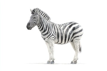 Obraz premium Hyperrealistic Watercolor Zebra on White Background
