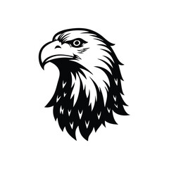 bald eagle of only head black vector art.