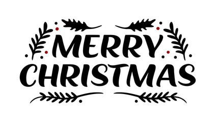 Merry christmas typography text vector illustration