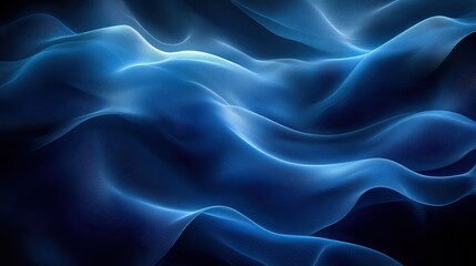 Obraz premium Captivating waves of electric blue light cascading in harmonious digital flow a mesmerizing interplay of form and energy