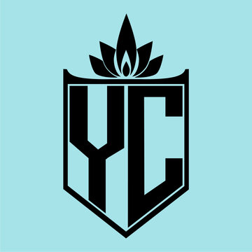 YC Logo with Elegant Crown Symbol and Shield