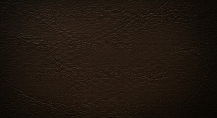Fototapeta premium Dark brown leather texture background, detailed grain pattern