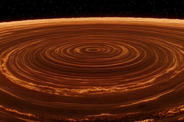 Fototapeta premium Fiery, ringed, cosmic surface