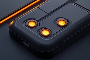 Futuristic, dark, technological device
