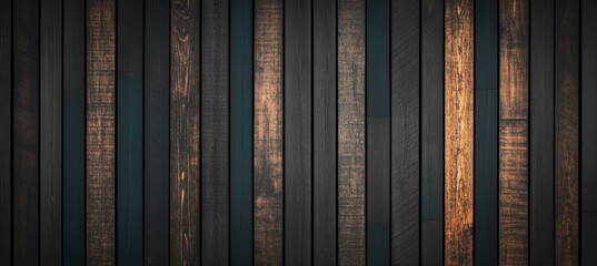 Dark Wood Texture Background With Vertical Planks, Creating A Modern And Minimalist Pattern