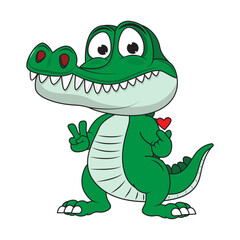 cute crocodile animal cartoon illustration