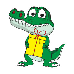 cute crocodile animal cartoon illustration