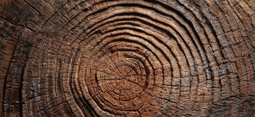 Fototapeta premium A detailed close up of a tree stump showcasing the distinct rings of a tree