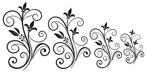 Floral Swirl Design Vector for Decorative Art