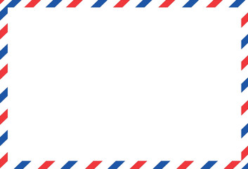 Airmail Envelope frame images with strips. International vintage letter border.Vector illustration