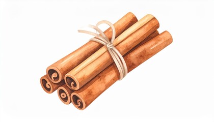 Aromatic cinnamon sticks tied with twine, a rustic and festive spice for your holiday season