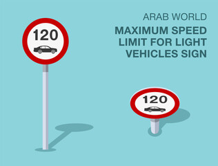 Traffic regulation rules. Isolated Arab world 