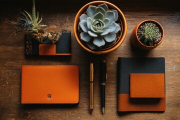 Luxury Leather Goods and Succulents