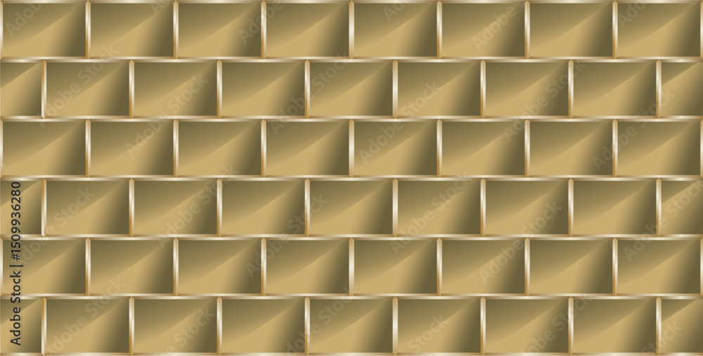 Poster arrangement of lines or geometric planes in the form of rectangular with a golden brown gradient col