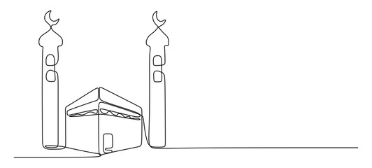 vector illustration of a Kaaba, kaaba lineart