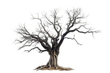 Winter tree image isolated on transparent background