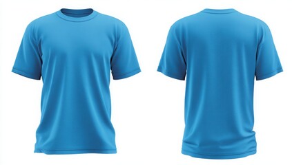 Plain Light Blue T Shirt Mockup Front and Back View Perfect for Design Presentation