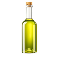 Clear Glass Bottle with Cork Stopper Filled with Yellow Liquid