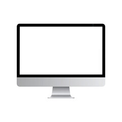 Fototapeta premium Modern desktop pc mockup. monitor display with blank screen isolated on transparent background Remove Png
