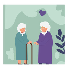 World Elder Abuse Awareness Day Support Vector Set-04