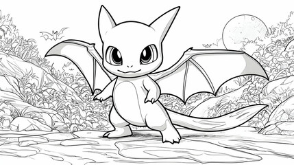 Adorable Baby Dragon Cartoon Illustration