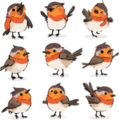 cartoon lemur,animal character set with various fun emotions and poses