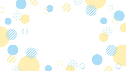 水玉　フレーム　水色　黄色　バブル　ベクター