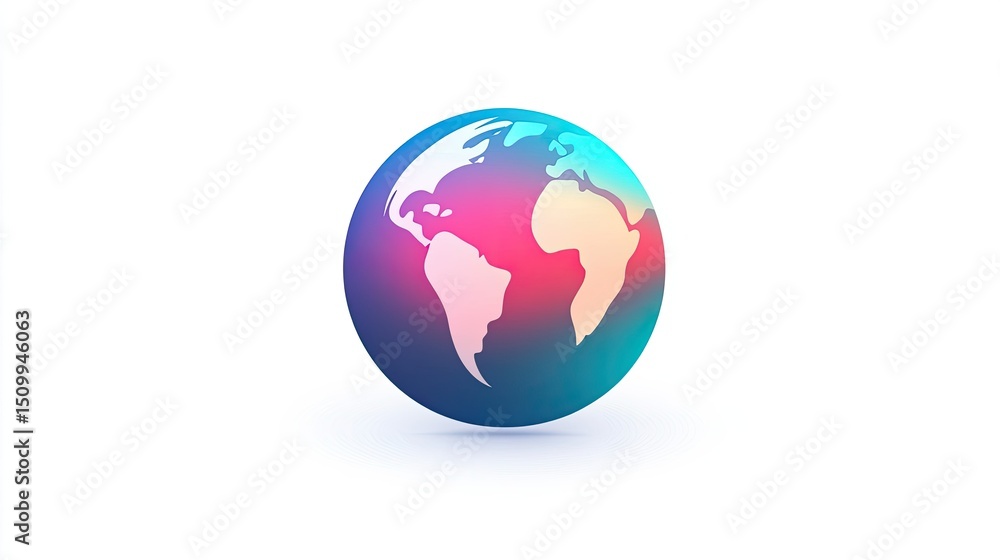 Poster vibrant colorful 3d globe design with soft color transitions for creative projects and digital media