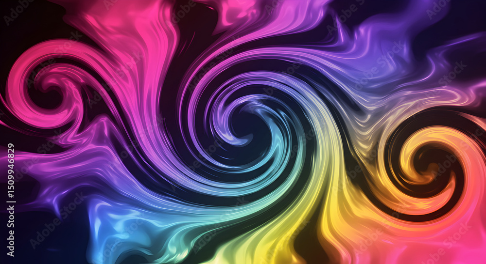 Poster abstract colorful swirl creates a captivating background with smooth transitions