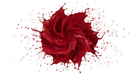 Elegant Red Fluid Burst In Dynamic Motion Isolated On White Backdrop