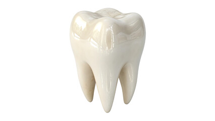 single healthy human tooth isolated on transparent background